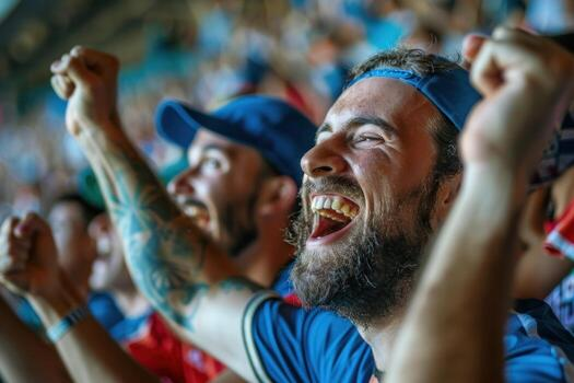 Fan portrait in crowd